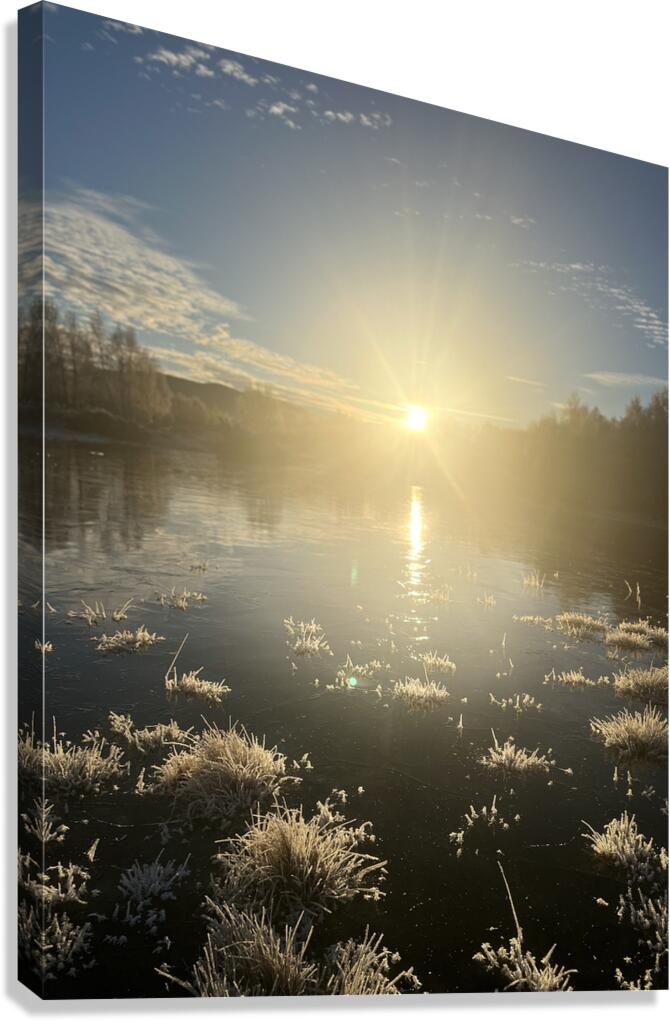 Winters Sun Reflection in the Scottish Highlands Canvas Print