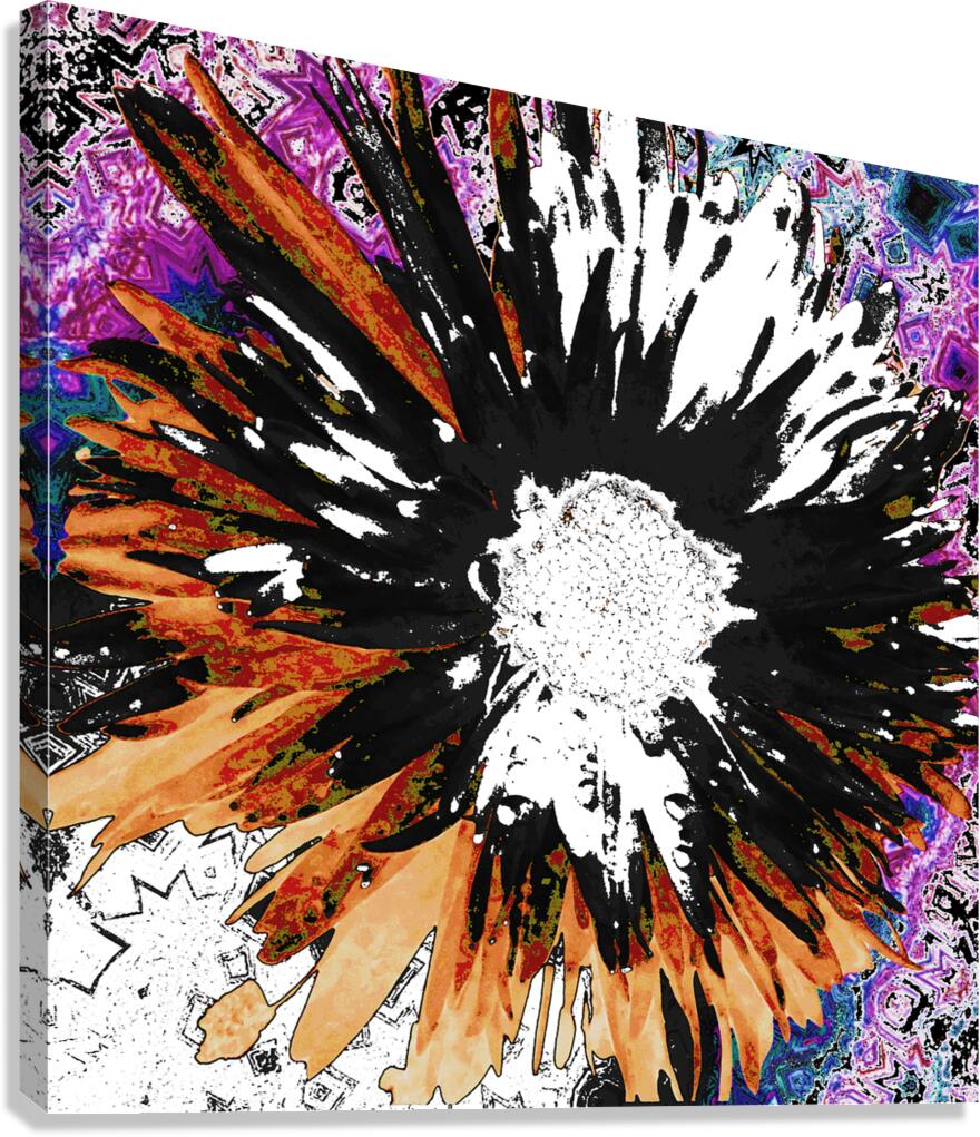 Abstract Dynamic Daisy Flower Canvas Print