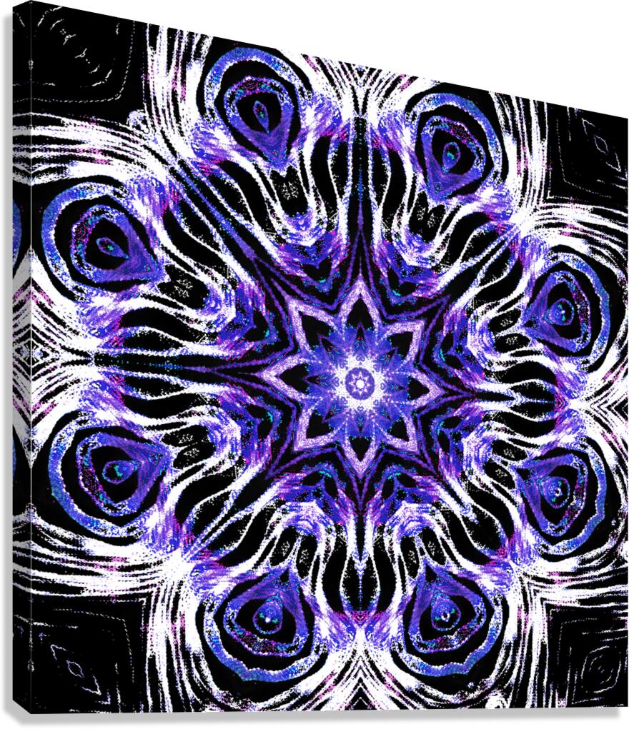 Abstract Symmetrical Purple and White Canvas Print
