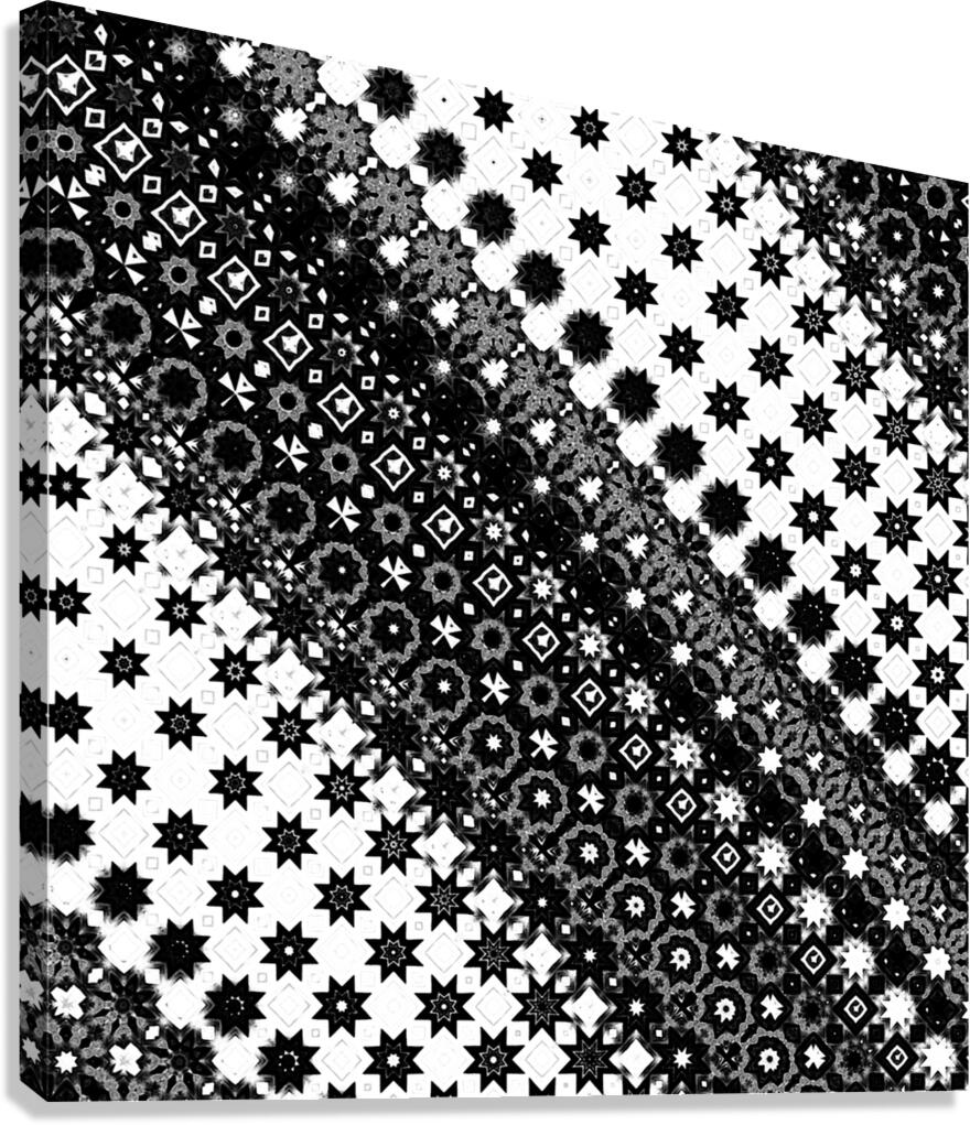 Abstract Black and White Shapes Canvas Print
