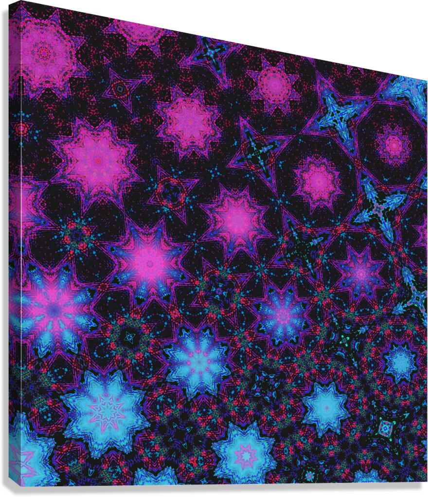 Abstract Neon Kaleidoscope Shapes  Canvas Print