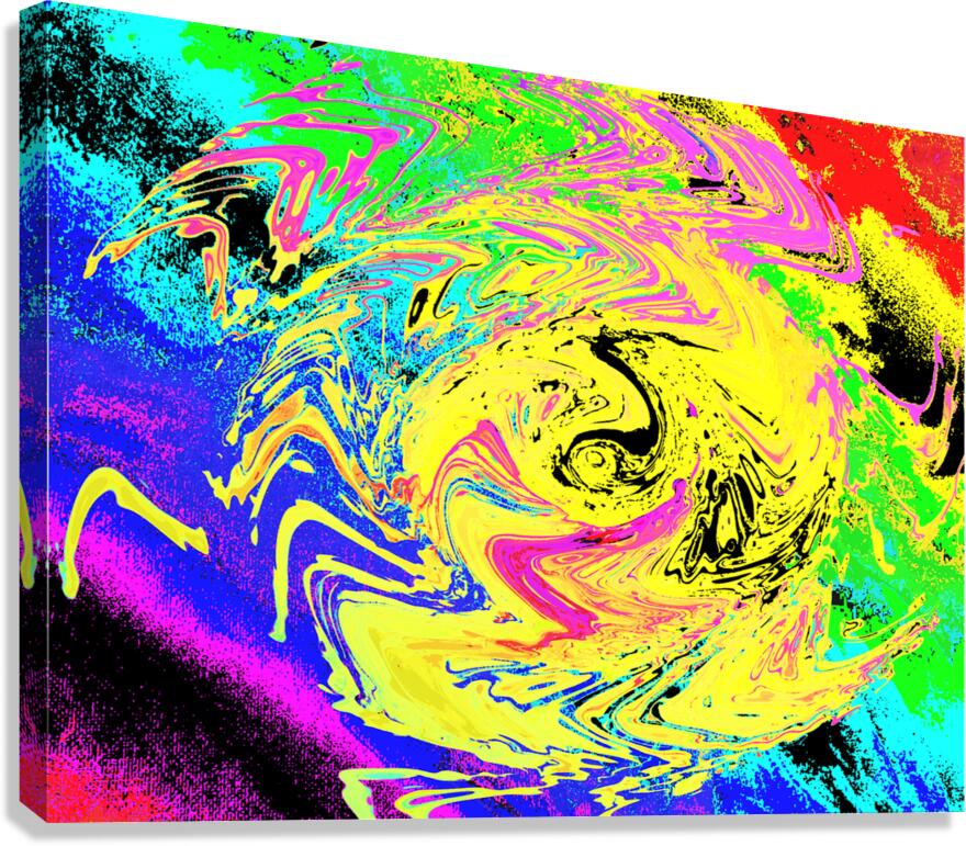 Abstract Swirling Psychedelic Colours Canvas Print