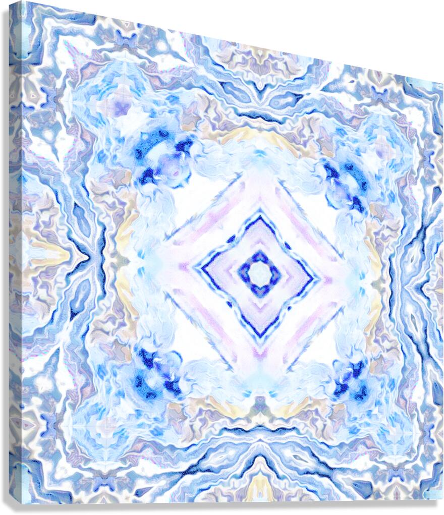 Abstract Blue Lavender Kaleidoscope Flow Canvas Print