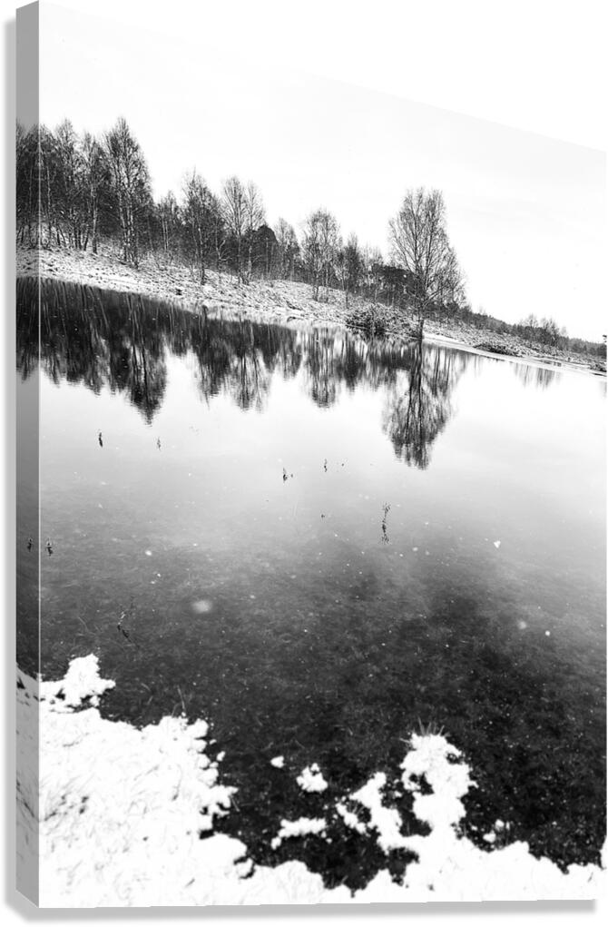 Winters Cold Reflections in the Scottish Highlands  Canvas Print