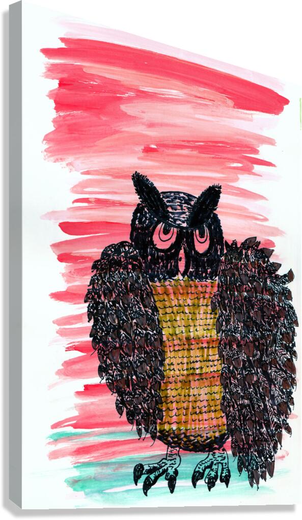 Abstract Wise Old Owl Canvas Print