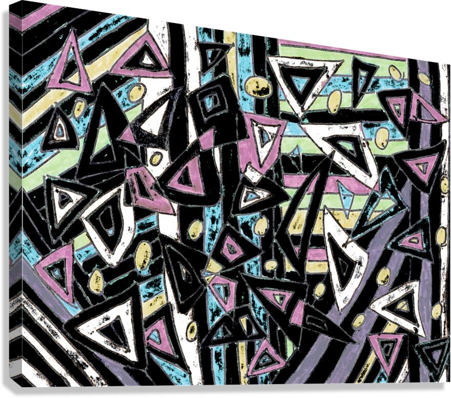 Abstract Funky Distressed Triangles Canvas Print