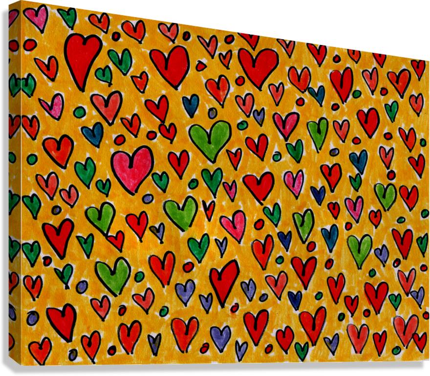 Abstract Whimsical Hearts  Canvas Print