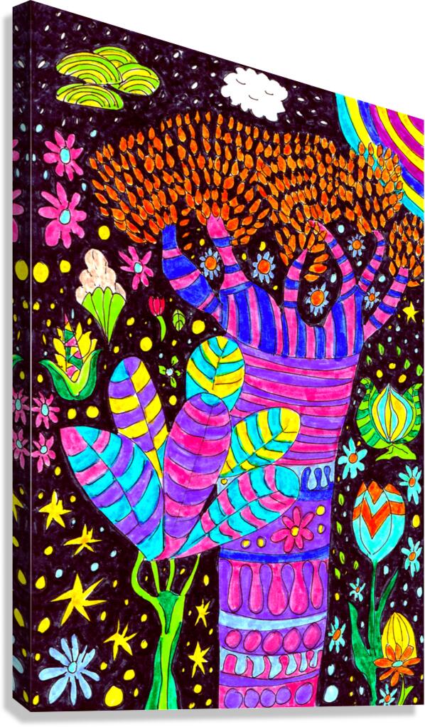 Abstract Whimsical Plants Canvas Print