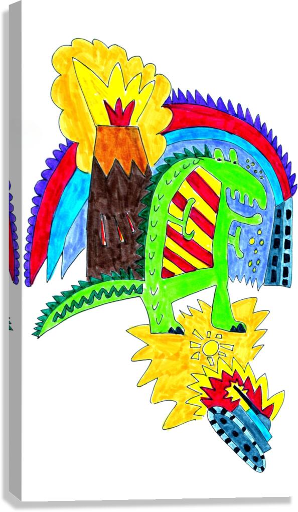 Abstract Dinosaur Romp Canvas Print