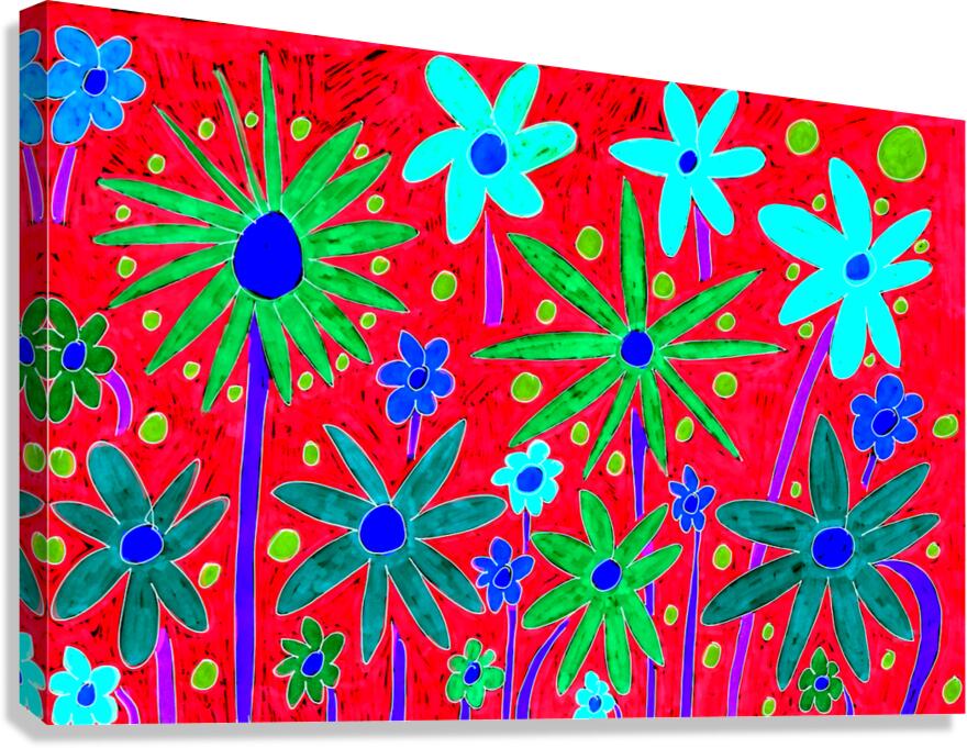 Abstract Bright Flowers  Canvas Print