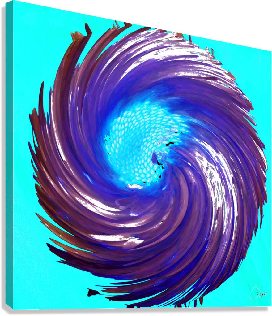 Abstract Swirling Turquoise Daisy Flower Canvas Print