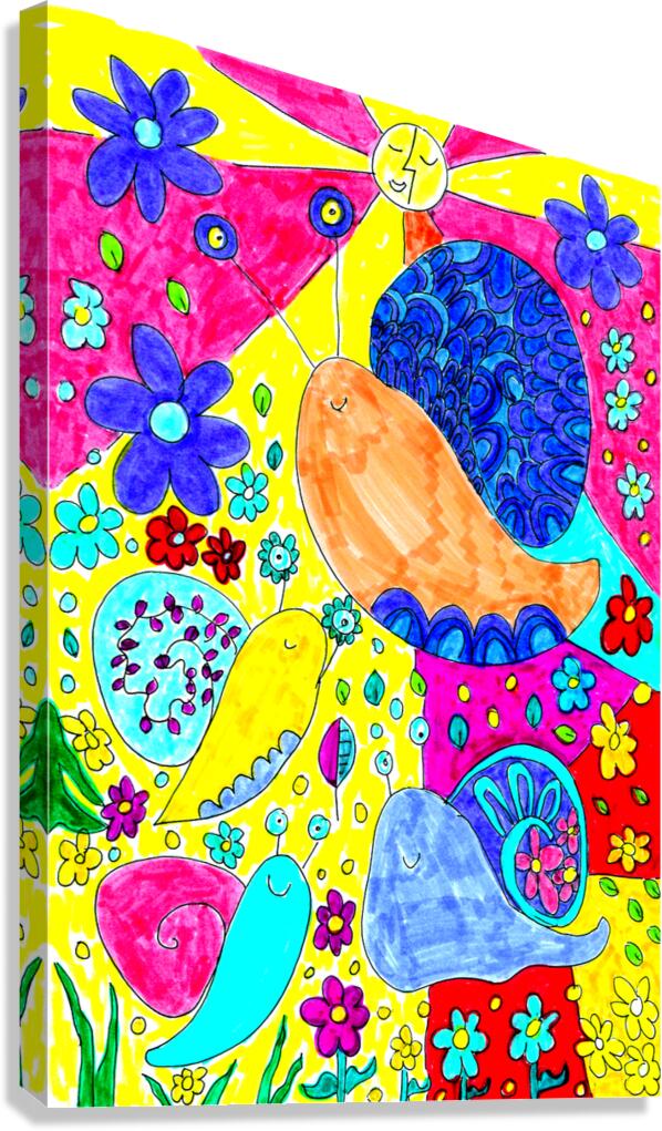 Abstract Cute Snails Canvas Print