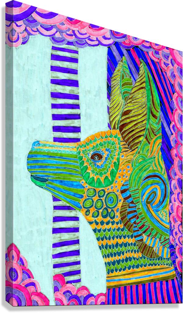 Abstract Egyptian Dog Too Canvas Print
