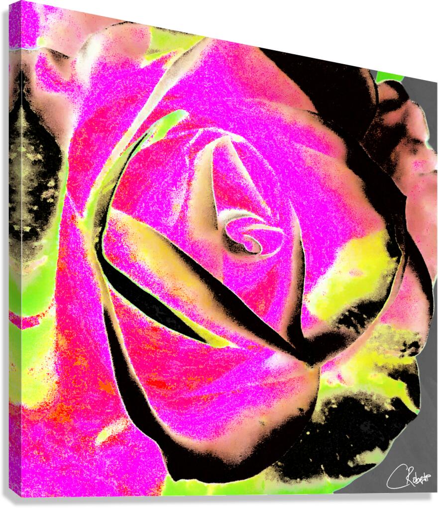 Abstract Neon Rose Canvas Print