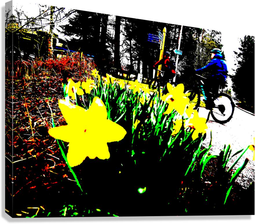  Abstract Cycling in the Scottish Highlands                                                                                                                     Canvas Print