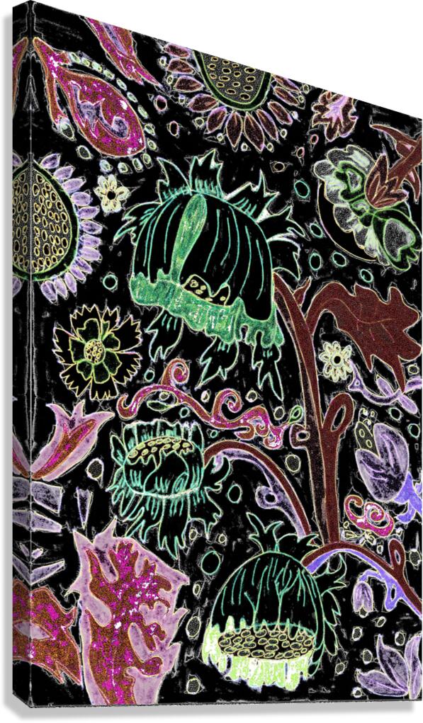 Abstract Floral Poppies Canvas Print