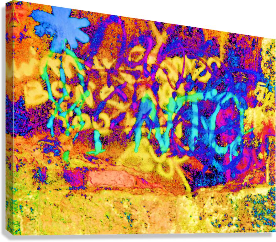 Abstract Neon Graffiti                                                                                                                       Canvas Print