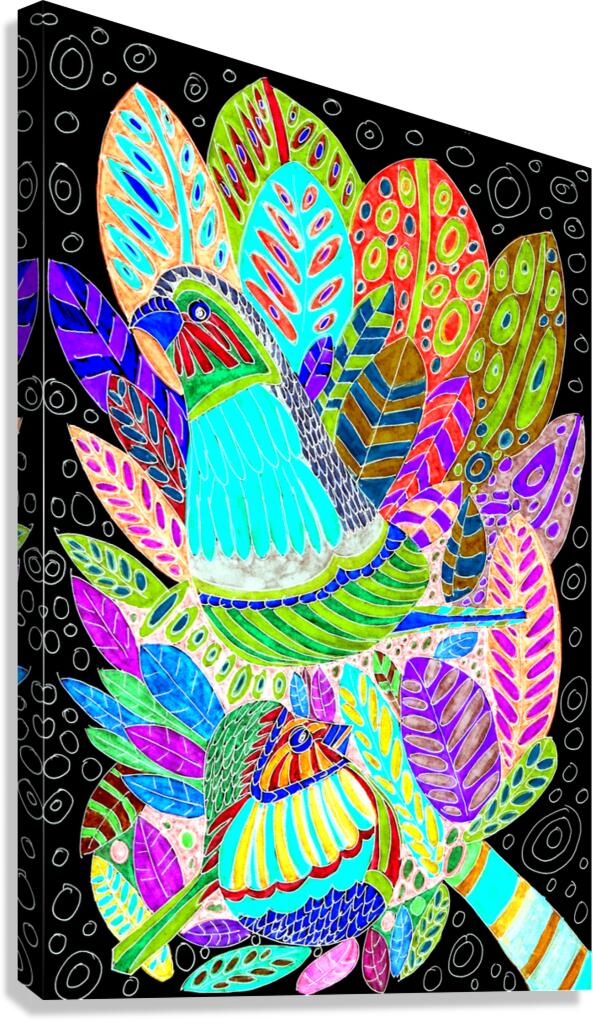 Abstract Pastel Birds Canvas Print