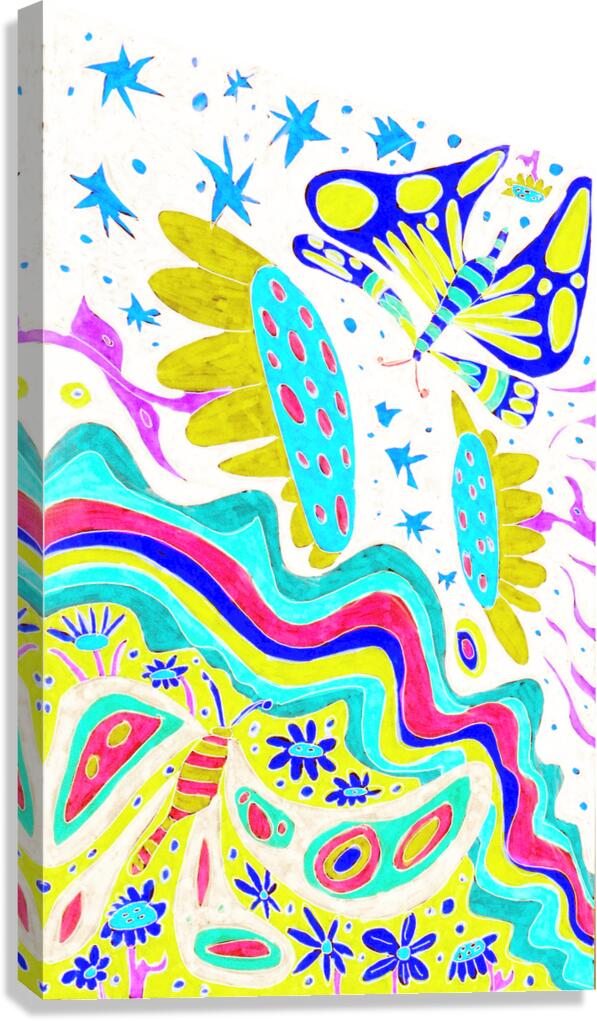 Abstract Vibrant Butterflies Canvas Print