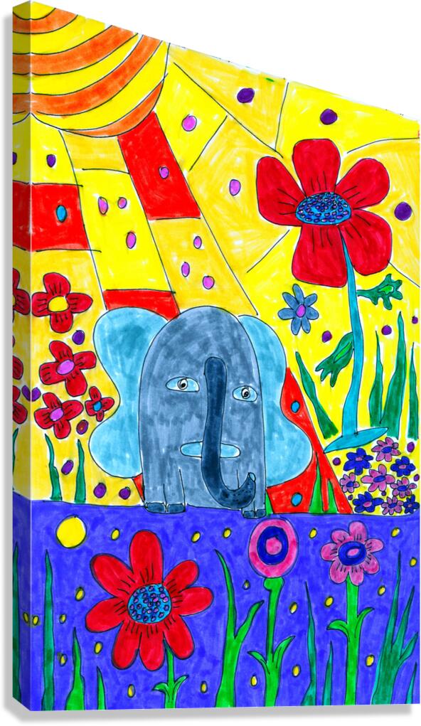 Abstract Colourful Elephant Canvas Print