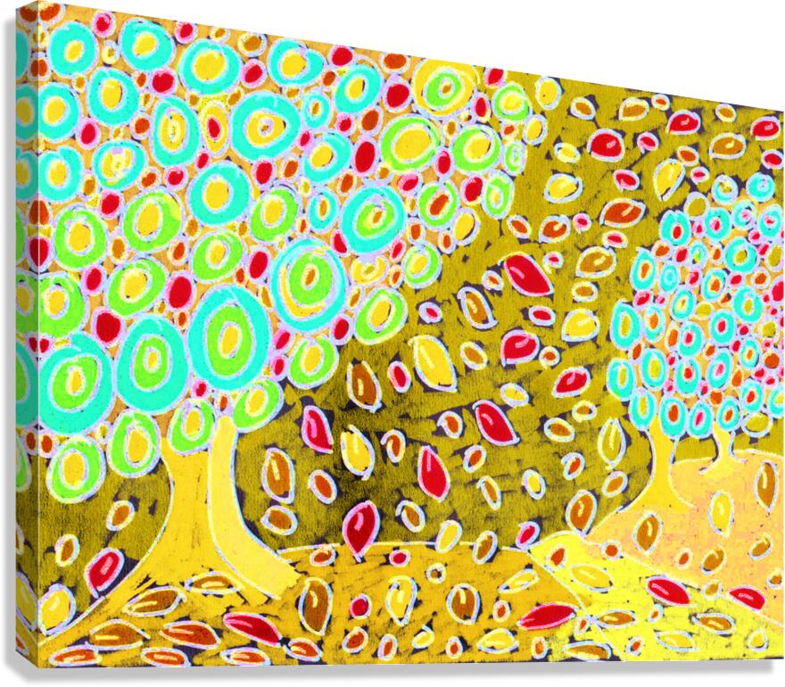 Abstract Whimsical Vibrant Forest Canvas Print
