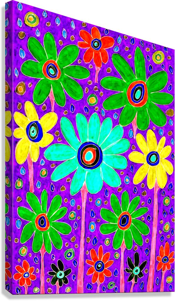  Abstract Vibrant Floral Surprise Canvas Print