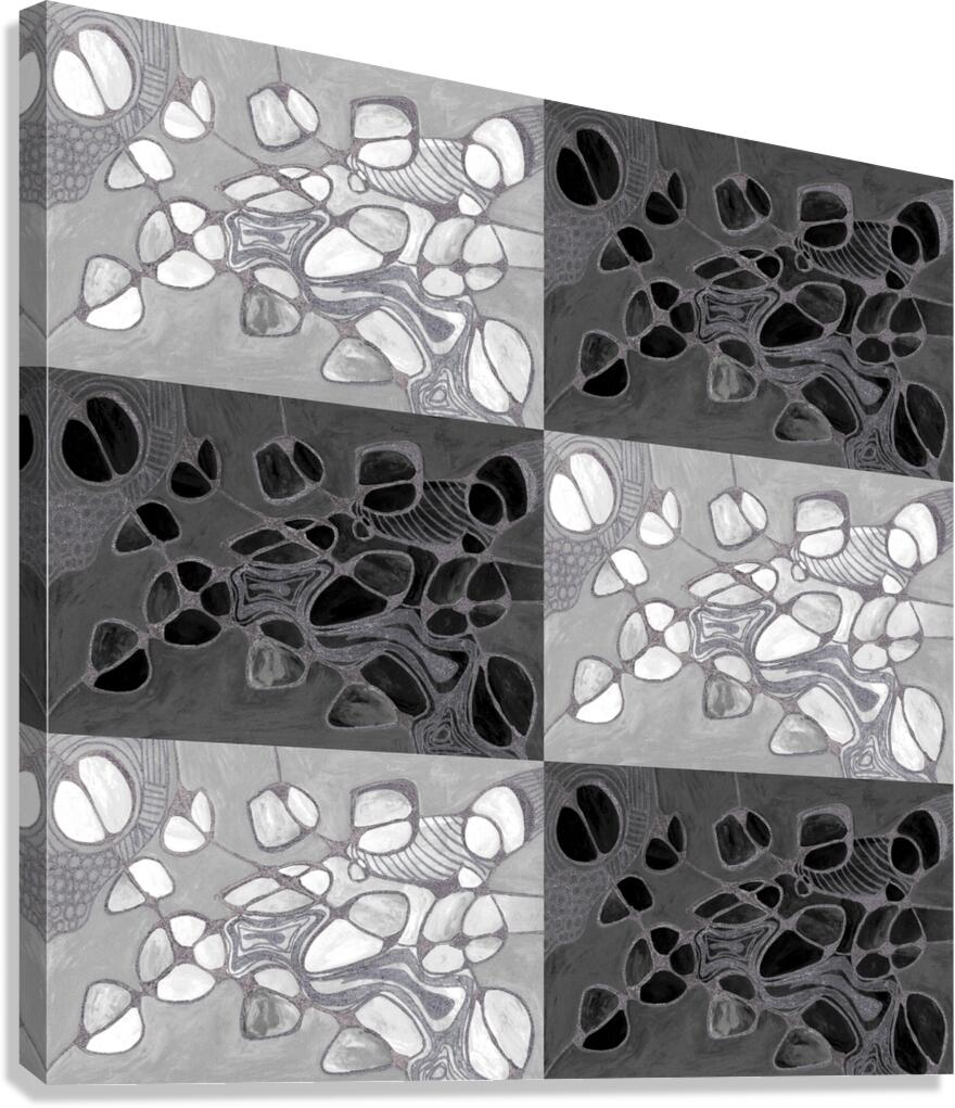 Abstract Monochrome Neurographic Design Canvas Print