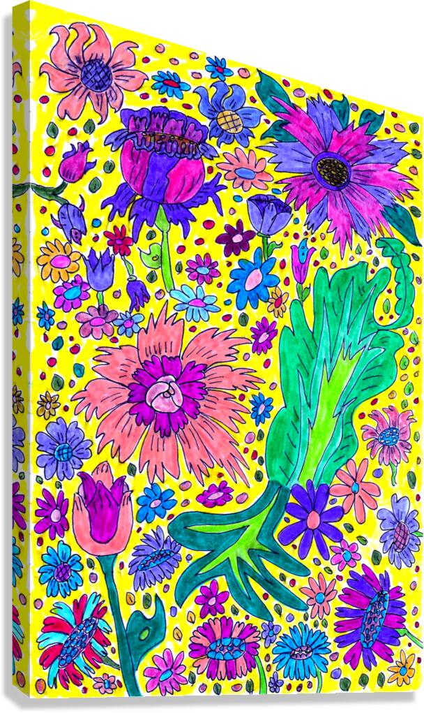 Abstract Floral Party Canvas Print