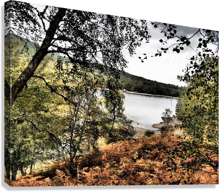 Loch Vaa Autumnal View                                                                                                                      Canvas Print