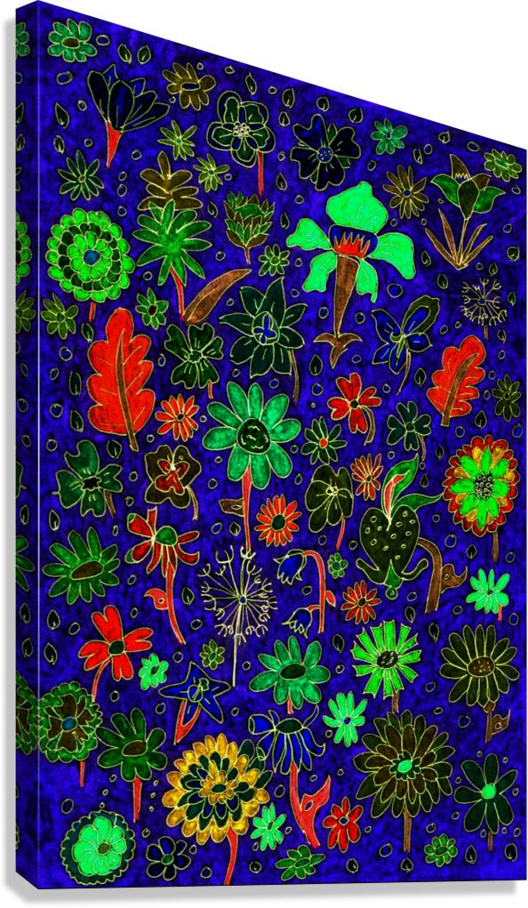 Abstract Dark Florals Canvas Print