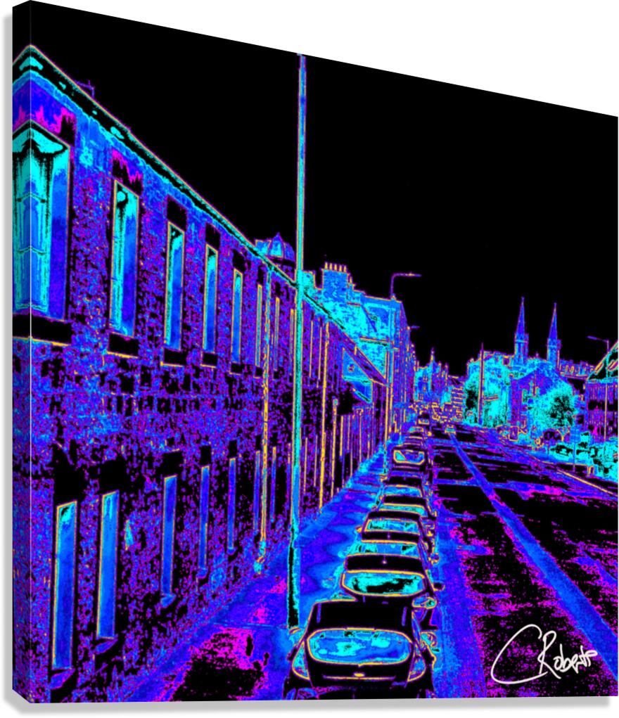 Edinburgh Street Scene in Mixed Colours Canvas Print