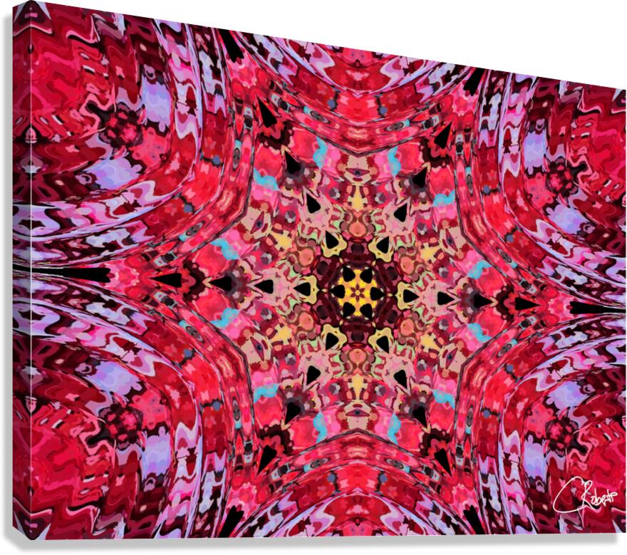 Abstract Colours Collide in Reds Canvas Print