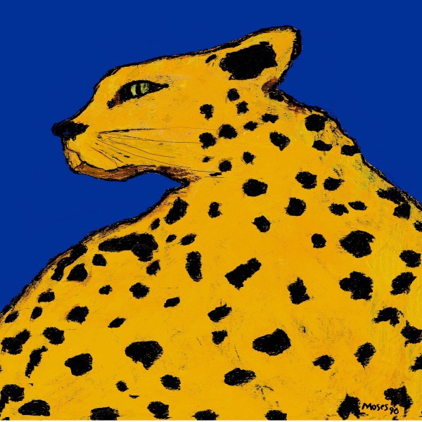 LEOPARD ON BLUE Print