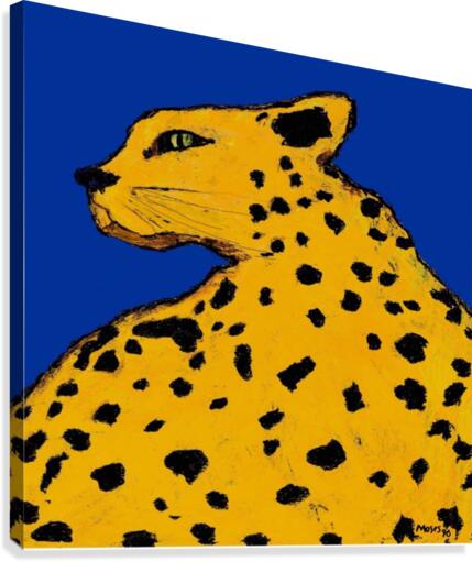 LEOPARD ON BLUE Canvas Print