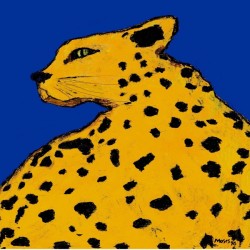 LEOPARD ON BLUE