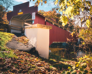 Geigers Covered Bridge Autumn View from Below