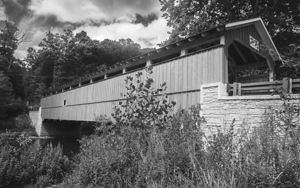 Schlichers Covered Bridge   Black and White