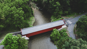 Geigers Covered Bridge Summer Aerial