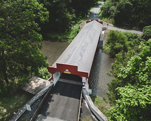 Geiger Covered Bridge Aerial Long View