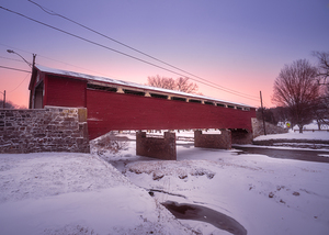 Wehrs Covered Bridge Winter Sunrise