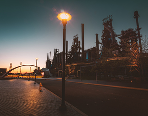Steel Stacks After Sunset Urban