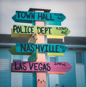 Dewey Beach Nashville Las Vegas Sign Post