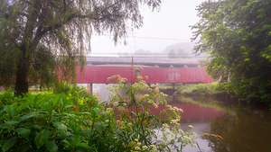 Foggy Morning at Bogert Covered Bridge