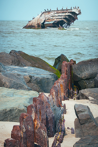 SS Atlantus From Sunset Beach Portrait