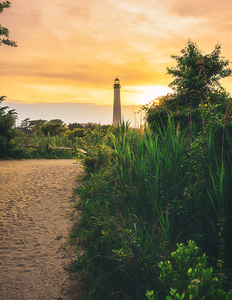 Cape May Lighthouse Sunset Blue Trail View