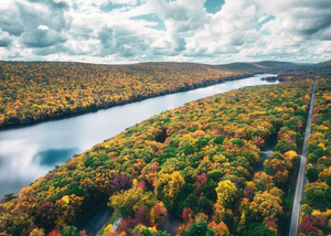 Long Fall Aerial Over Mauch Chunk Lake