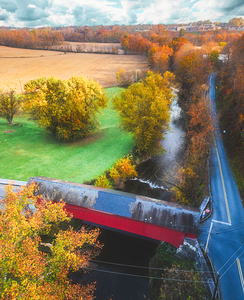 Manasses Guth Covered Bridge Autumn Portrait