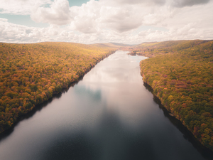 Mauch Chunk Lake Autumn Aerial
