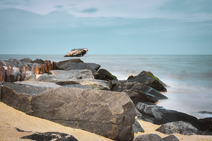 Sand Rocks and a Shipwreck