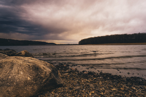 Stony Shores and Stormy Skies at Beltzville Lake